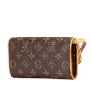 Louis Vuitton Crossbody Twin Shoulder Bag Pochette Brown Monogram Leather